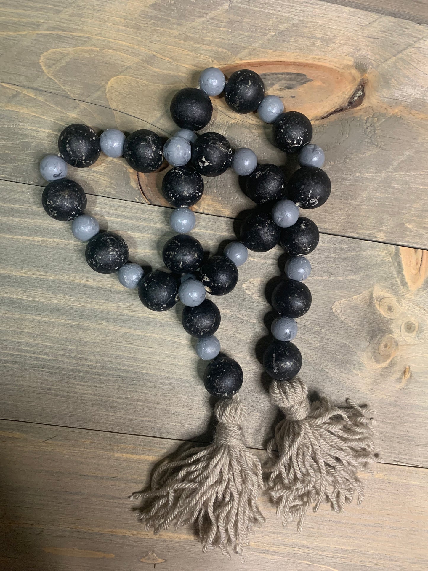 Wood bead garland