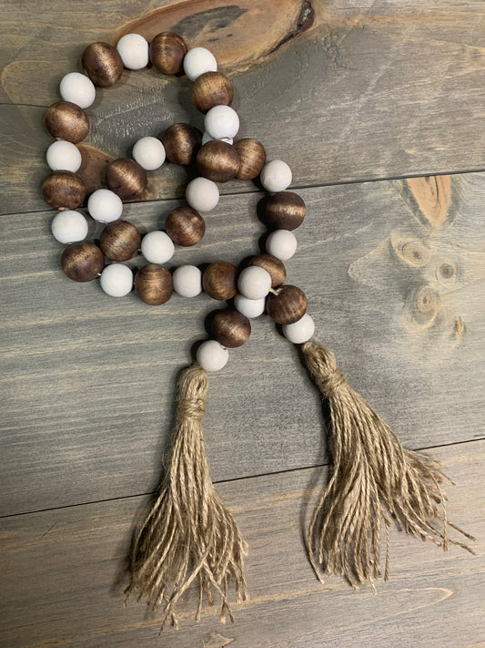 Wood bead garland