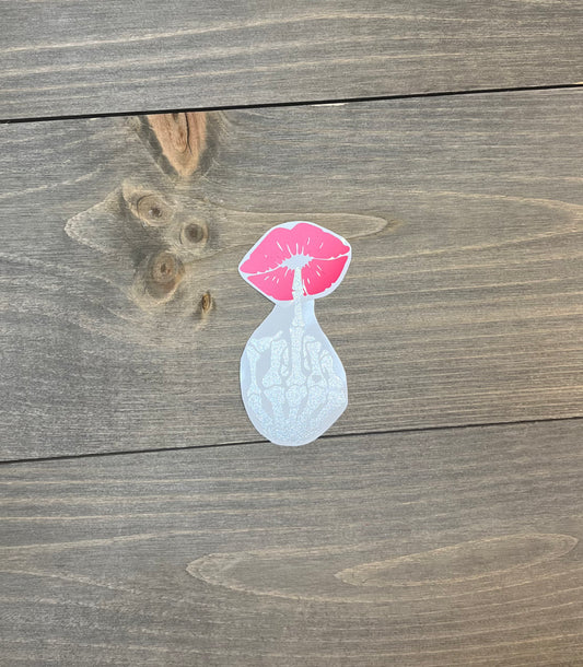 Middle finger-Silver & Pink